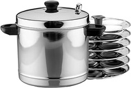 Stainless Steel Idli Cooker with 6 Plates 24 Idlis | Idly Maker | Silver | Steamer | Lid | Idli Cooker