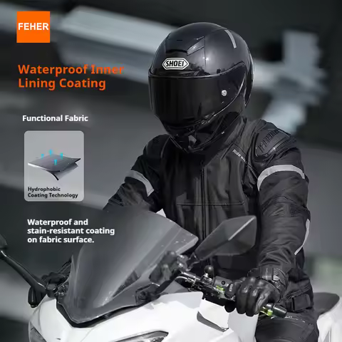 FEHER All Seasons Motorcycle Jacket Man Waterproof Breathable Keep Warm TPU Shoulder Protection Comm