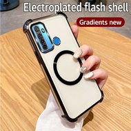 Luxury Electroplate Clear Magnetic Phone Case For Realme 5 Realme 5i Realme 5s Realme 6i RMX1925 RMX