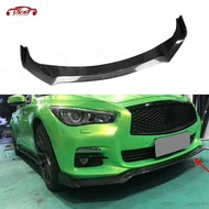 Carbon Fiber Front Bumper Lip For Infiniti Q50 Sport 2014-2017 Front Chin Spoiler Protector Covers