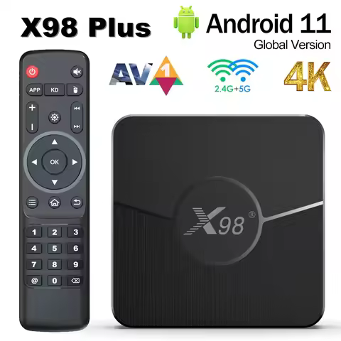 Smart X98 Plus TV Box Android 11 Amlogic S905W2 4GB 32/64GB AV1 BT 2.4G&5G Wifi 4K HD Youtube Media 