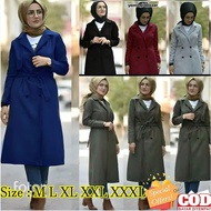 Long B Coat Musim Dingin Umroh Wanita Tebal Jaket Ramadhan outer atasan baju muslimah syari