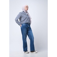 Logo Jeans Women's Straight Cut Jeans I3 Series Medium Blue 43TI3L3ML