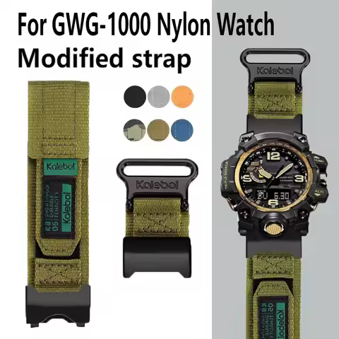 GWG1000 For Casio G-SHOCK Big Mud King 5463 GWG-1000/GB Modified Loop Buckle Nylon Bracelet Canvas W