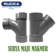 RUCIKA TEE Y 6" INCH D 45 90 DEGREE TY 6" DV LARGE RADIUS DEGREES PVC