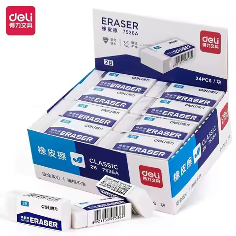 Deli 5/8pcs 2B/4B Eraser Stationery Office School Correction Supplies Soft Rubber Erasers for Kids C