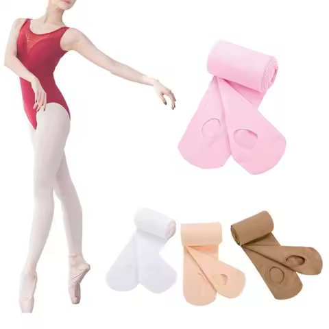 Women Girls Solid Color Transition Ballet Tights Ultra-Soft Comfortable Opaque Convertible Dance Tig