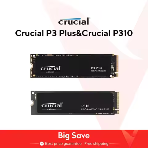 Crucial P3 Plus 2TB 1TB 500GB PCIe Gen4 3D NAND NVMe M.2 SSD, up to 5000MB/s