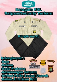 SERAGAM SECURITY/SERAGAM SATPAM /PDL coklat/PDL COKLAT baju+celana+ATRIBUT TEMPEL lengkap l(belum te