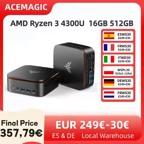 ACEMAGIC Mini PC with AMD Ryzen 3 4300U (up to 3.7GHz) 16GB DDR4 512GB SSD Windows 11 Pro Desktop Co