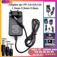 Adapter nguồn sạc 5V - 1A - 2A - 3A - đầu 1.5mm - 2.5mm - 5.5mm cho Camera Yoosee Siepem Tivi Box