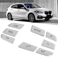 8 Pcs Silver Low-End Steering Wheel Button Stickers For  1/2/3/4/5/7 series X1 X3 X5 F10 F20 F30 F34