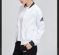 99新 原價2890 ADIDAS 愛迪達 拼接太空棉 吸濕排汗 內網眼設計 透氣快乾 女s 外套 飛行外套 立領 運動外套