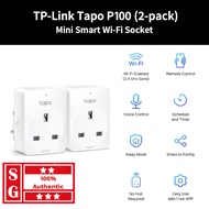 【Bundle of 2】TP-LINK Tapo P100 Mini Smart Wi-Fi Socket Tapo P100 WIFI Socket Smart Socket Plug Smart