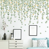 Vine Plant Wall Stickers Four-leaf Clover Small Chrysanthemum Wall Decoration Waterproof Bedroom Liv