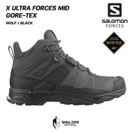Salomon - X Ultra Forces Mid GTX [ Wolf/Black ] รองเท้าผู้ชาย รองเท้าวิ่งเทรล Trail Running กันลื่น ซัพพอร์ตเท้าได้ดี
