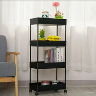 Rak Plastik Serbaguna 4 Susun Square 4 Roda | Trolly Rack Perlengkapan Bayi | Kamar Mandi | Tempat S