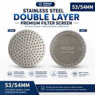Stainless Steel Double Layer Premium Filter Screen 53/54mm | SUS304 Espresso Puck Screen