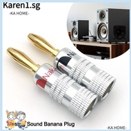 KA Nakamichi Banana Plug, Pin Screw Type Gold Plated Musical Sound Banana Plug, Nakamichi Hi-fi Speaker Banana Plug for Speaker Wire with Screw Lock  Audio Jack Connectors