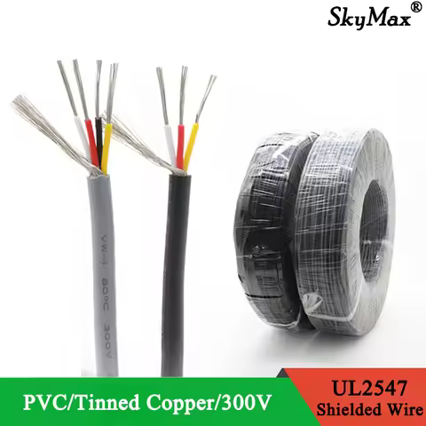 5/10m UL2547 Shielded Wire 30 28 26 24 22 20 18 AWG Channel Audio 2 3 4 5 6 7 8 Cores Headphone Cont