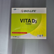 Bio-Life Vita D3 1000iu Tablets 2x60s (Expiry Date:02/2027)