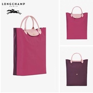 100% Original 2022ใหม่ French Longchamp Official Store กระเป๋า10168 Re-Play Colorblock ไนลอนกระเป๋าถือกระเป๋ายาว Champ กระเป๋า