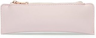 FMURY Flatter More Portable College Student Small Capacity Pencil Pouch Leather Zip High School Juni