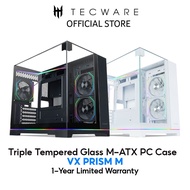 TECWARE VX PRISM M TEMPERED GLASS M-ATX PC CASE WITH 3*120mm ARGB FANS - BLACK / WHITE