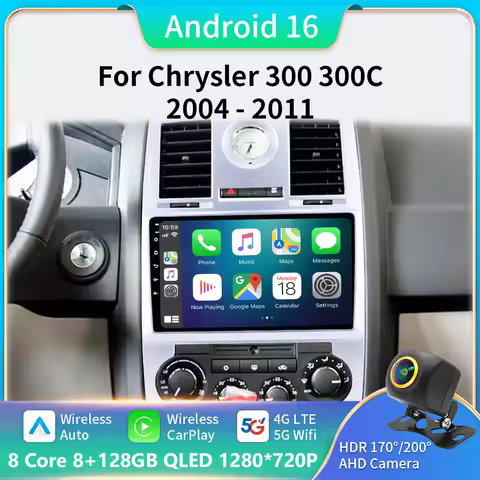 Android 16 For Chrysler 300C 2004-2011 Auto Carplay Car Radio Navigation GPS Video Multimedia Player