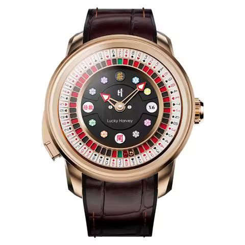 Lucky Harvey Funny Poker Roulette Mechanical Mens Watch Automatic Movement Poker Game Dial Sapphire 