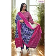 [Ready-Stock] 5XL Premium Handloom Cotton Ikkat 3pc Suit by Nirmalya