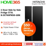 Hitachi 2 Door Side by Side Fridge 573L R-SX700PMS0-GBK