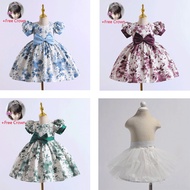 Dress for Kids Girl 1 2 3 4 5 6 Years Old Fashion Flower Print Puff Sleeve Dress for Baby Girl Cute Dresses Girls Birthday Princess Dresses Children Performance Dresses Costume