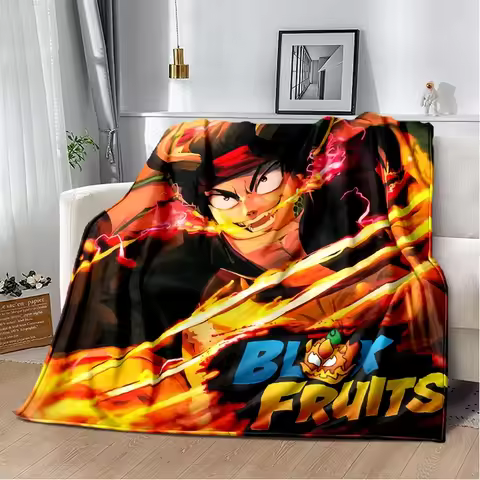 B-Blox Fruit 29 Style New Cartoon Flannel Blanket,Soft Throw Blanket for Home Bedroom Bed Sofa Trave