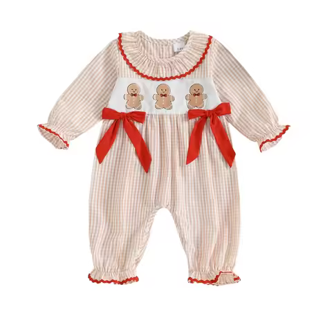 Baby Girl First Christmas Outfit My 1st Christmas Newborn Romper Long Sleeve Jumpsuit Infant Santa O