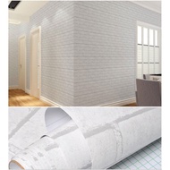 Nordic Minimalist Grey White Brick Wallpaper, Self-Adhesive Removable Decor for Living Room, Bedroom