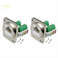 2PCS RJ45 Panel Mount Screw Terminal Adapter, RJ45/8P8C Female Panel Mount Connector, RJ45 Solderles
