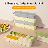 Quality Homes Silicone Long Ice Mold 6 Slots Ice Cube Maker with Cover Reusable