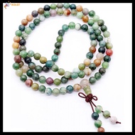 KOLGT 108 Beads India Moss Prayer Mala Bracelet Agate Tibetan Buddhist