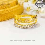 NEW ARRIVAL 2023 Cincin Emas Fesyen Sauh Exclusive with White Stone | Gold 916 💯 Original