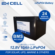 BH CELL  L-12-10 LITHIUM BATTERY LIFEPO4 12.8V 10AH - 2 YEARS WARRANTY -  BMS INCLUDED - FOR SOLAR, UPS, RV AND MARINE