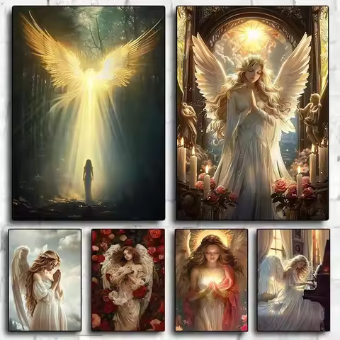 Vintage Angel Digital Oil Painting Church Beautiful Angel Paint By Numbers Devout Faith Painring Liv