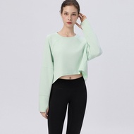 Women's Gym Sports T-shirt Running Loose Long Sleeve Lightweight Fitness Exercise Yoga Tops