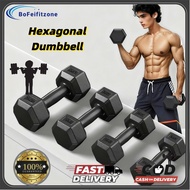 Hexagonal Dumbbell Rubber 5/7.5/10KG Fitness Equipment Dumbbell Set For Man And Woman