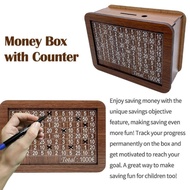 Reusable Handmade Money Saving Box Wooden Money Box Crafts Saving Money Goals Counter Coin Tray Stor