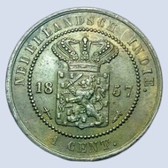 Benggol,koin Kuno 1 Cent Nederlandsch Indie Tahun 1857 ( i )