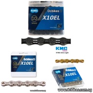 KMC 10 Speed X10 El Extra Light Gold/Silver Chain 114 + Missing Links