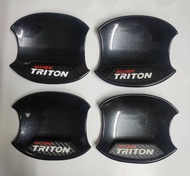 เบ้ากลม กันรอยประตู มือจับ ดำเงา Mitsubishi Triton เบ้ากลมใส่ได้ปี 06-22 รถ 4 ประตู มือจับ รุ่น TOP 