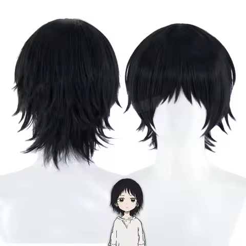Women Anime Takopi’s Original Sin Cosplay Shizuka Kuze Short Black Heat Resistant Synthetic Hair Wig