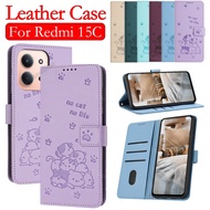 For Redmi15C 5G Flip Leather Phone Case For Redmi 15 C 15C 1 5 Redmi15 C Redmi15C 2025 Magnetic Stan